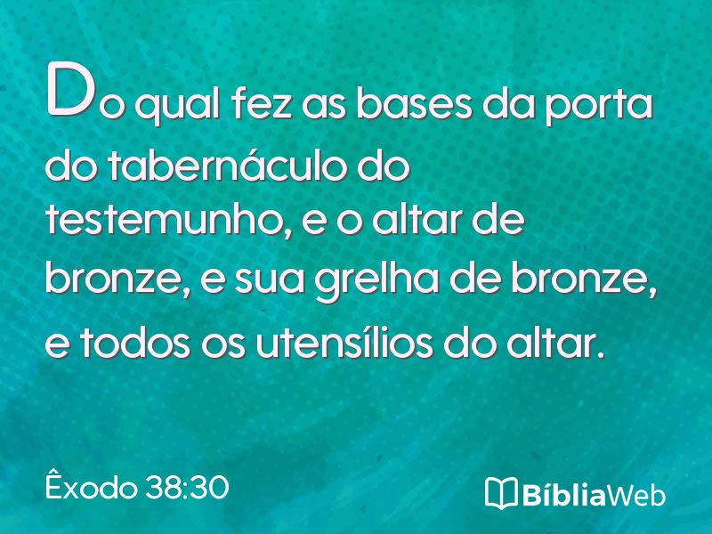 Êxodo 38:30 em imagem para compartilhar