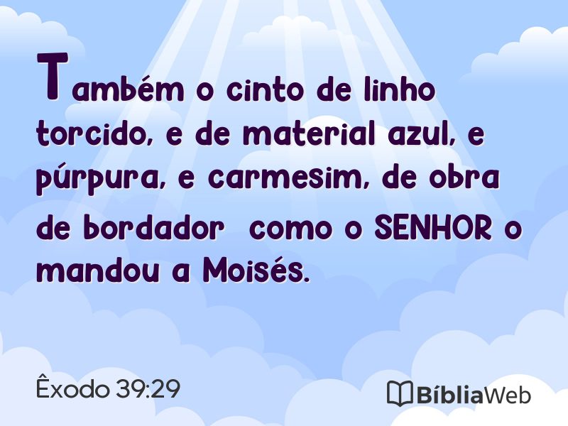 Êxodo 39:29 em imagem para compartilhar