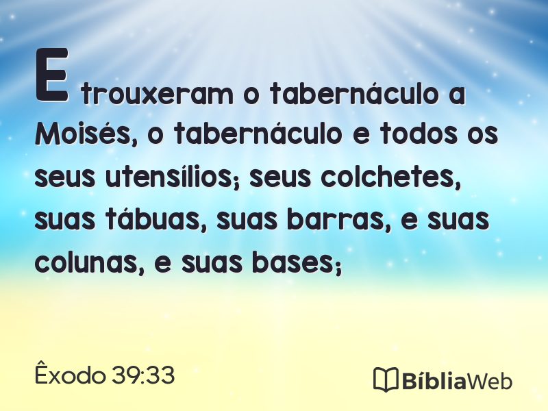 Êxodo 39:33 em imagem para compartilhar