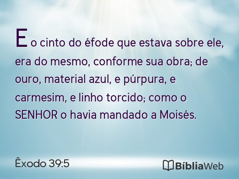 Êxodo 39:5 em imagem para compartilhar