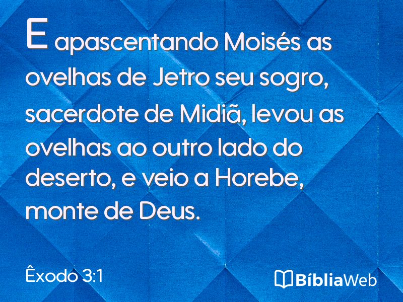Êxodo 3:1 em imagem para compartilhar