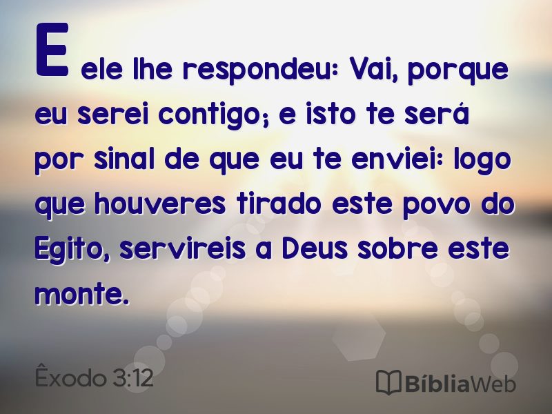 Êxodo 3:12 em imagem para compartilhar