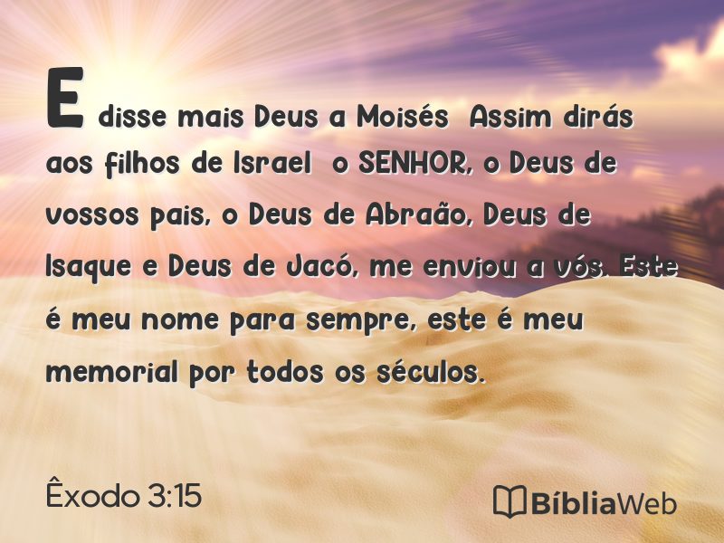 Êxodo 3:15 em imagem para compartilhar