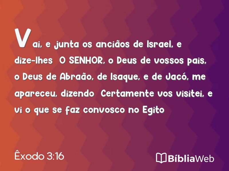 Êxodo 3:16 em imagem para compartilhar