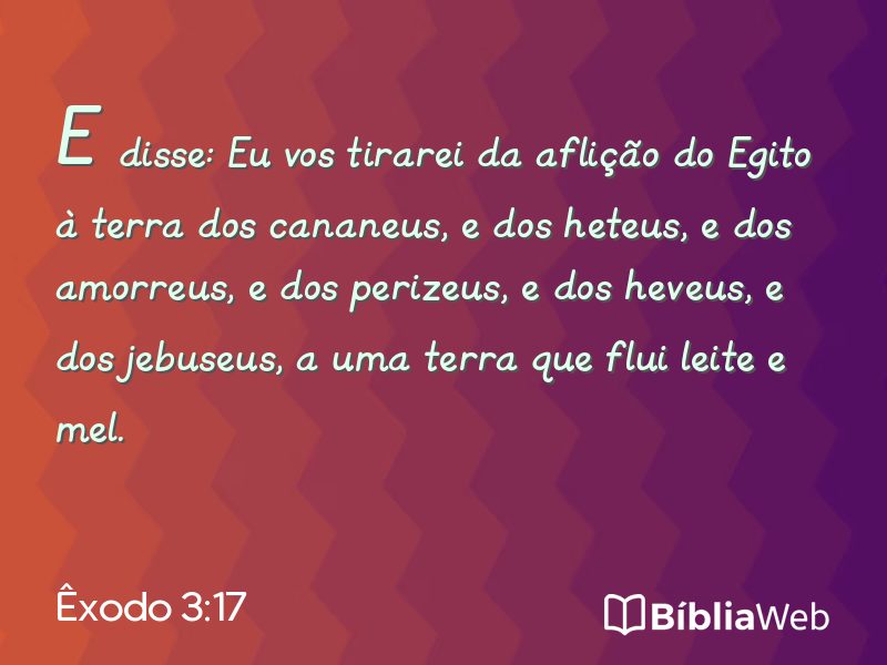 Êxodo 3:17 em imagem para compartilhar