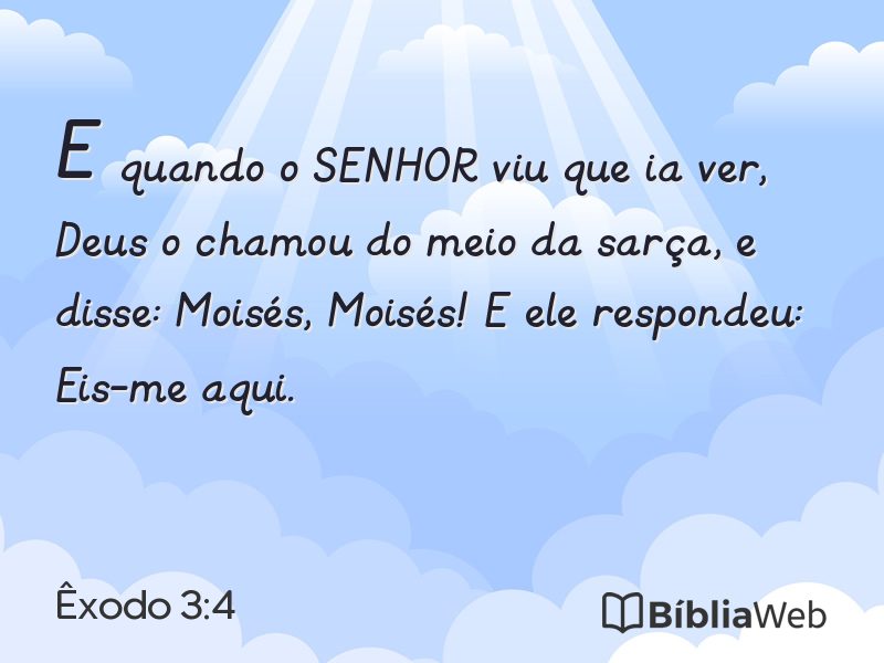 Êxodo 3:4 em imagem para compartilhar