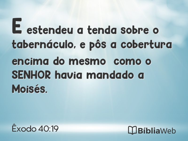Êxodo 40:19 em imagem para compartilhar