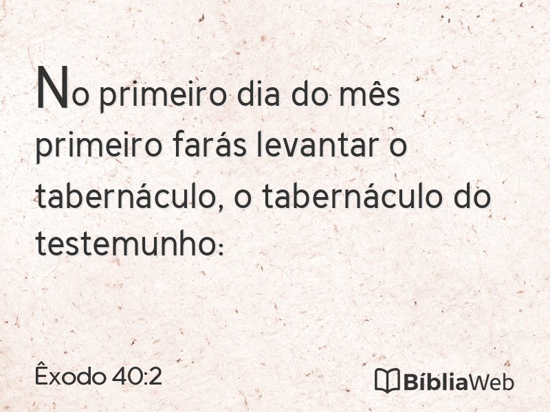 Êxodo 40:2 em imagem para compartilhar