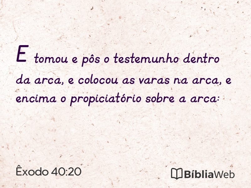 Êxodo 40:20 em imagem para compartilhar