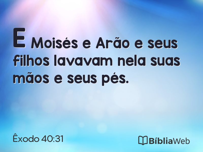 Êxodo 40:31 em imagem para compartilhar