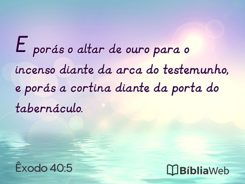 Êxodo 40:5 em imagem para compartilhar