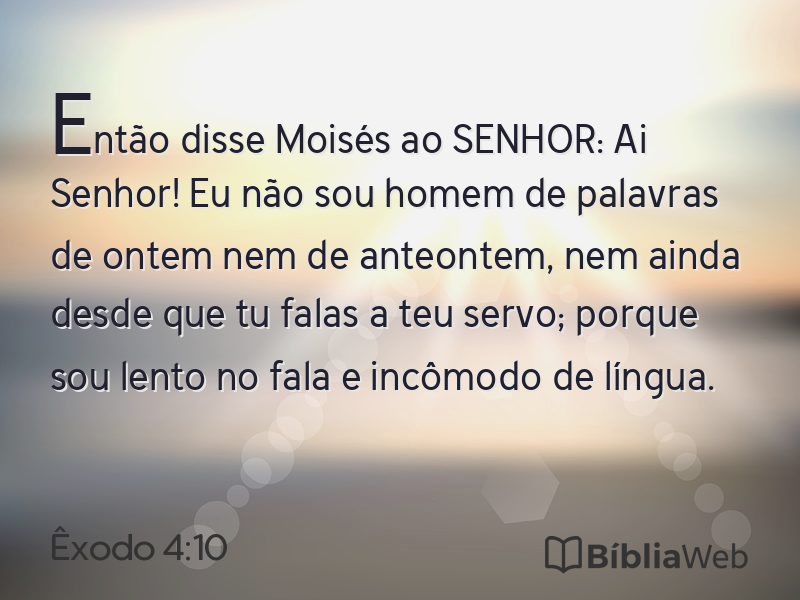 Êxodo 4:10 em imagem para compartilhar