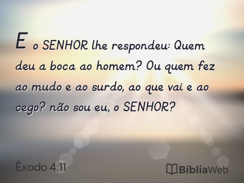 Êxodo 4:11 em imagem para compartilhar