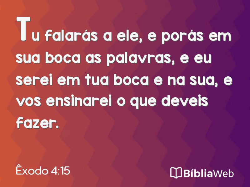 Êxodo 4:15 em imagem para compartilhar