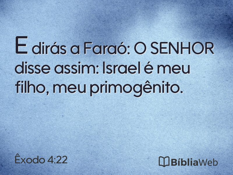 Êxodo 4:22 em imagem para compartilhar
