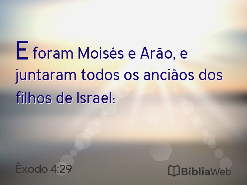 Êxodo 4:29 em imagem para compartilhar