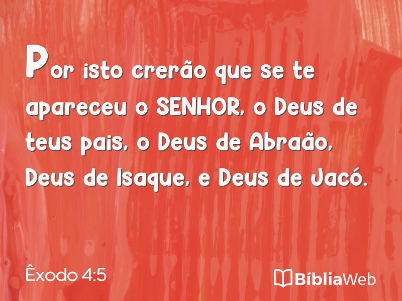 Êxodo 4:5 em imagem para compartilhar