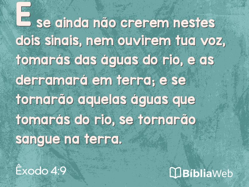 Êxodo 4:9 em imagem para compartilhar