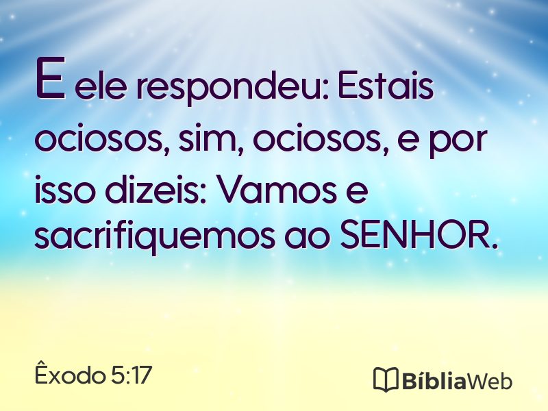 Êxodo 5:17 em imagem para compartilhar