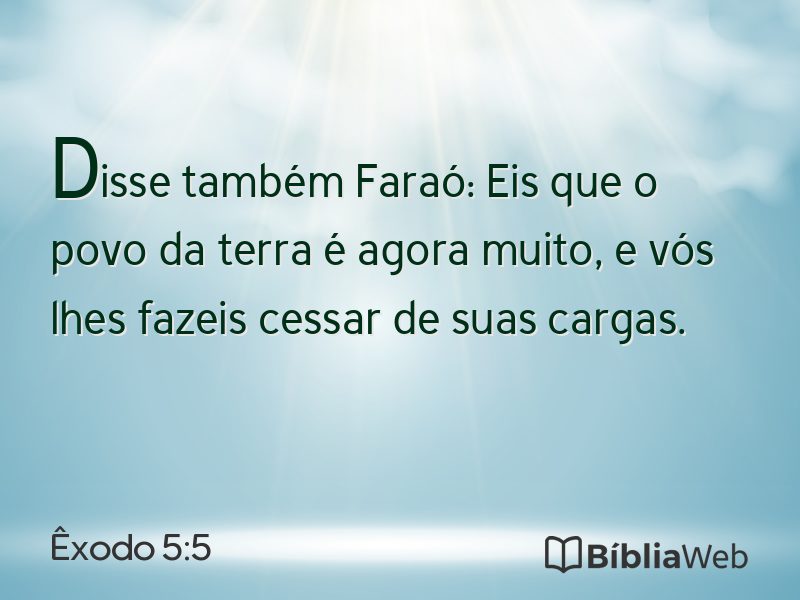 Êxodo 5:5 em imagem para compartilhar
