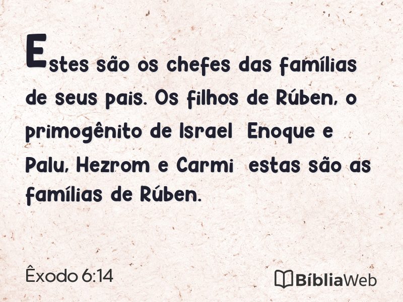 Êxodo 6:14 em imagem para compartilhar