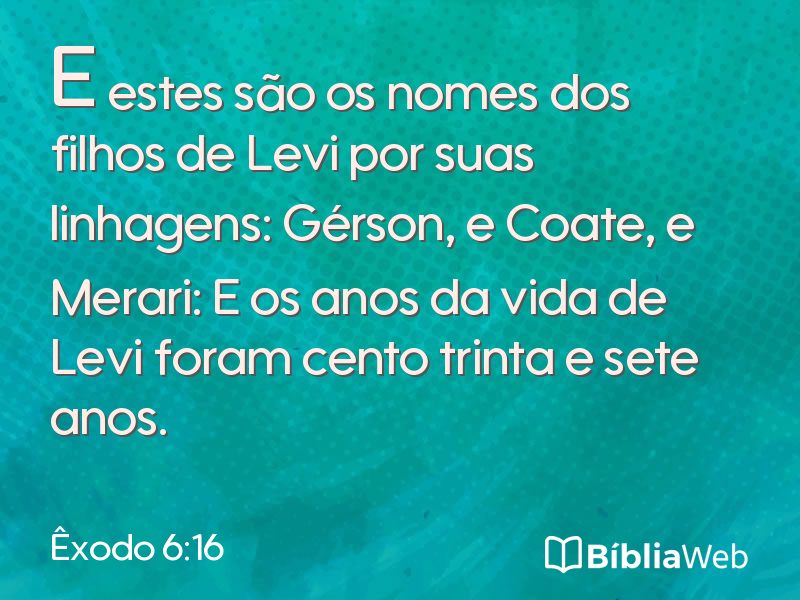 Êxodo 6:16 em imagem para compartilhar