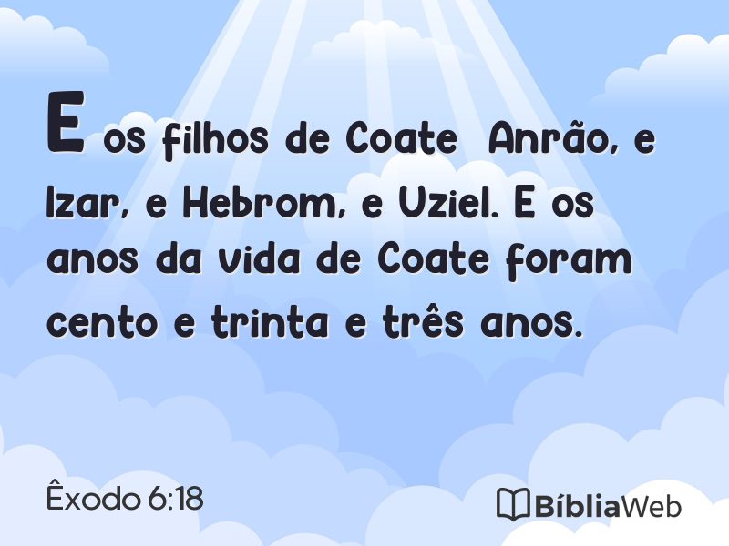 Êxodo 6:18 em imagem para compartilhar
