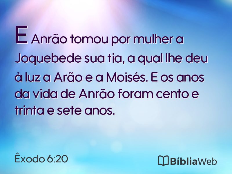 Êxodo 6:20 em imagem para compartilhar