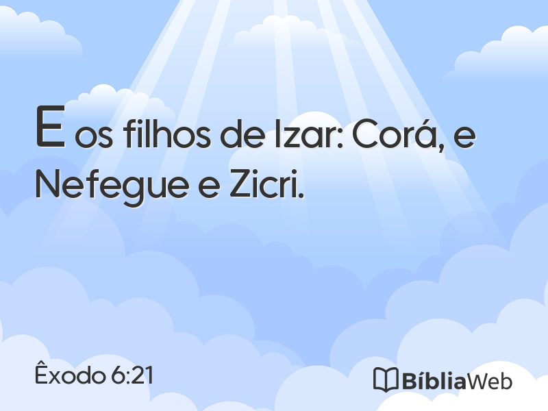 Êxodo 6:21 em imagem para compartilhar