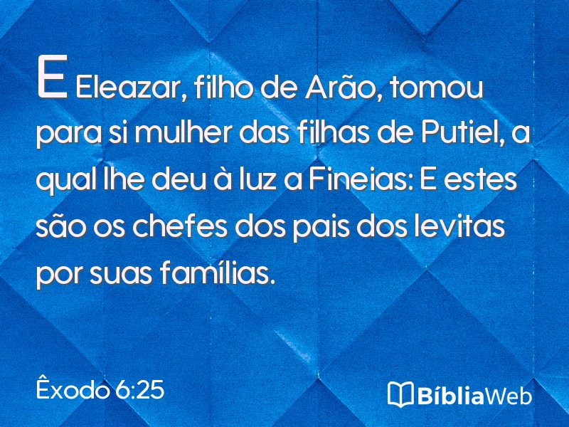 Êxodo 6:25 em imagem para compartilhar