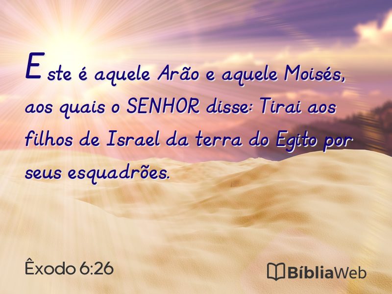 Êxodo 6:26 em imagem para compartilhar