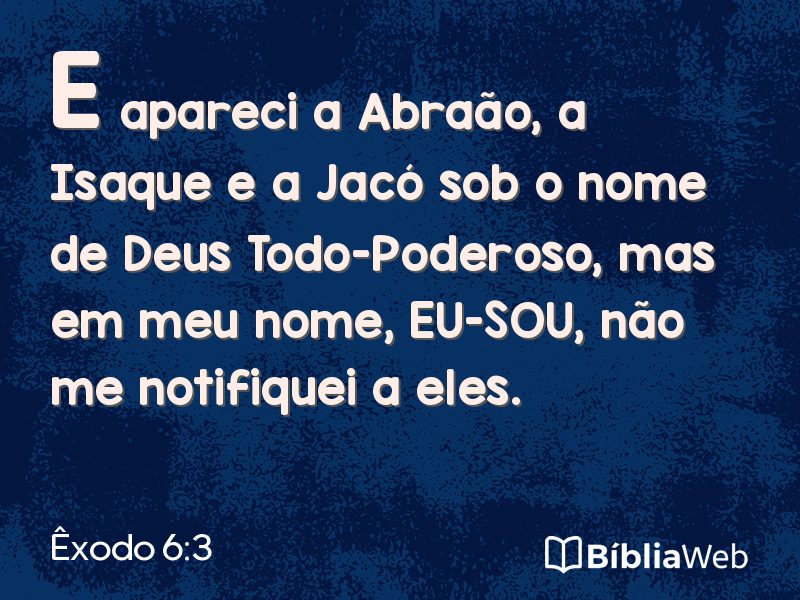 Êxodo 6:3 em imagem para compartilhar