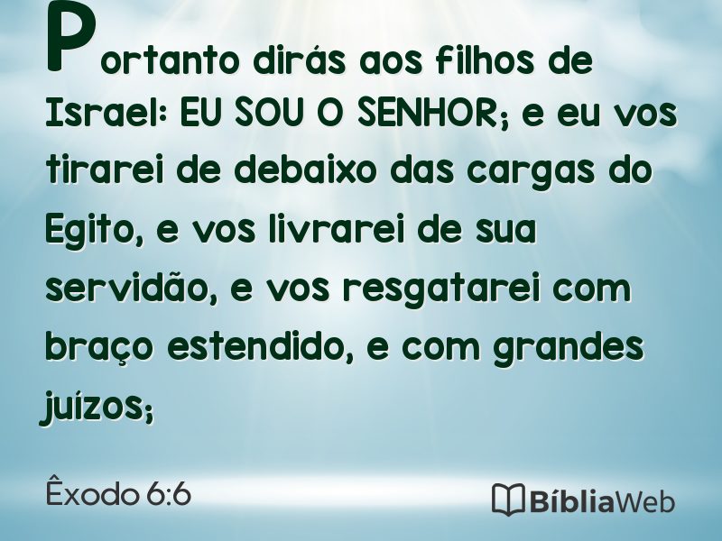 Êxodo 6:6 em imagem para compartilhar