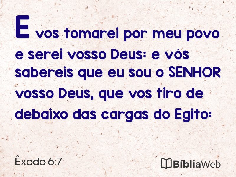 Êxodo 6:7 em imagem para compartilhar