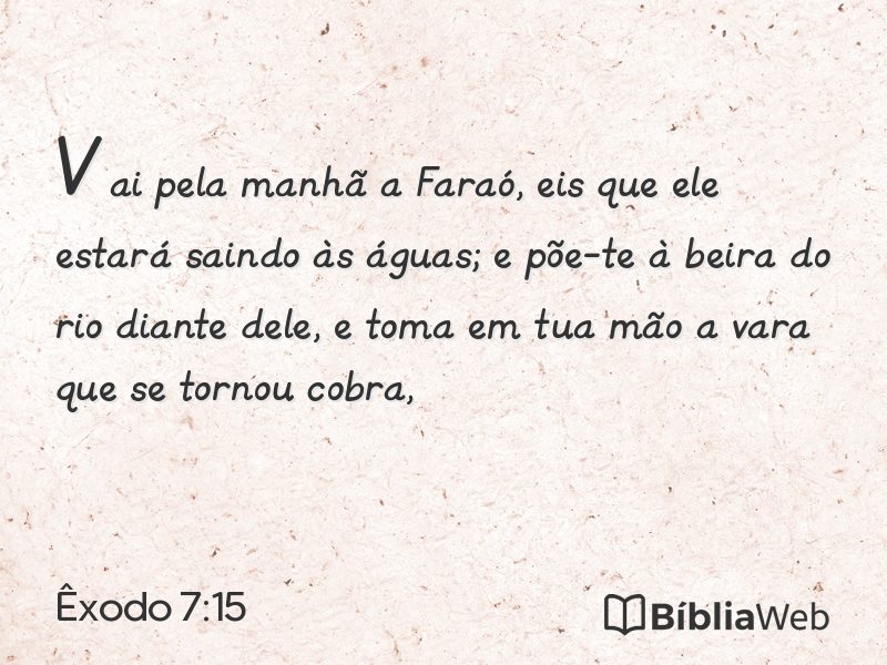 Êxodo 7:15 em imagem para compartilhar