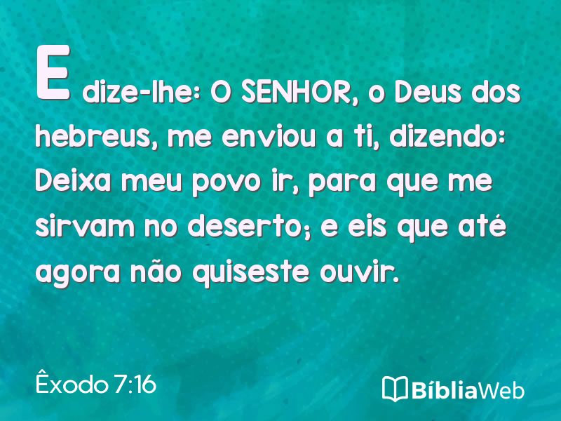 Êxodo 7:16 em imagem para compartilhar