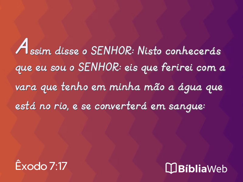 Êxodo 7:17 em imagem para compartilhar
