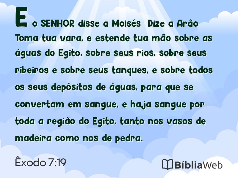Êxodo 7:19 em imagem para compartilhar