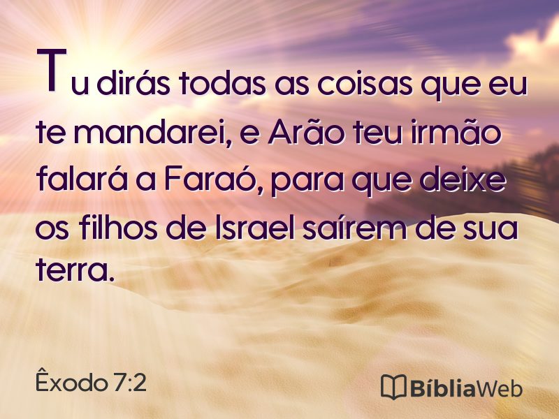Êxodo 7:2 em imagem para compartilhar
