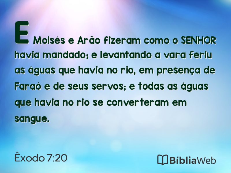 Êxodo 7:20 em imagem para compartilhar
