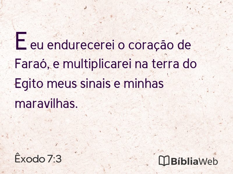 Êxodo 7:3 em imagem para compartilhar