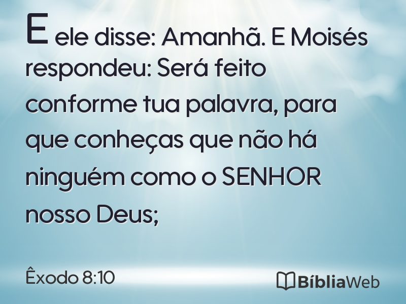 Êxodo 8:10 em imagem para compartilhar