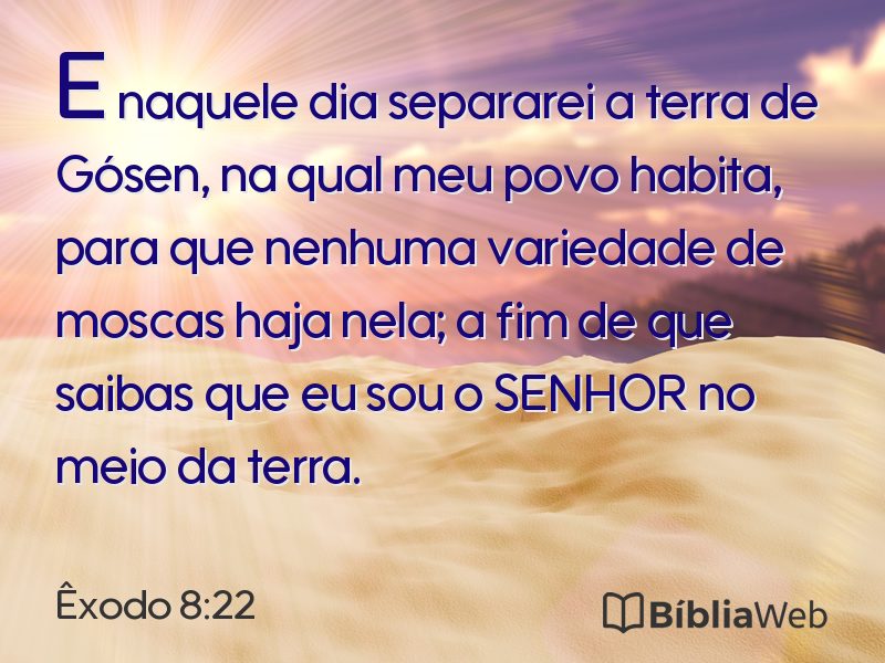 Êxodo 8:22 em imagem para compartilhar