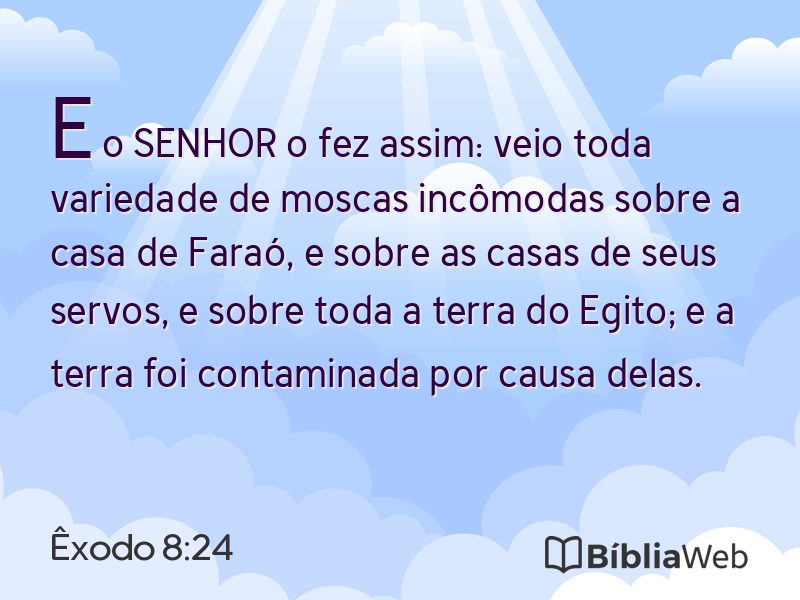 Êxodo 8:24 em imagem para compartilhar