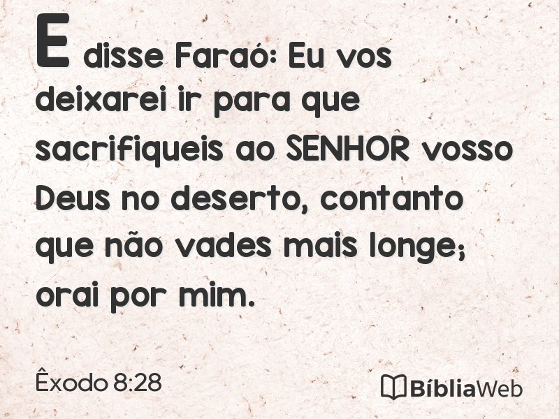 Êxodo 8:28 em imagem para compartilhar