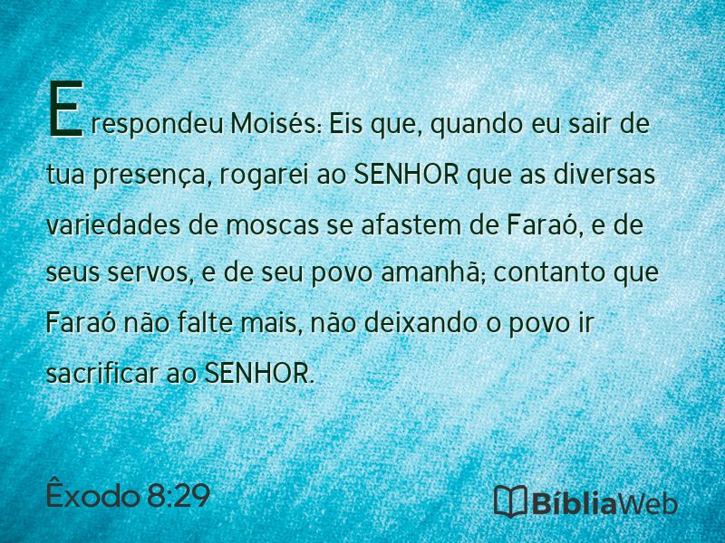 Êxodo 8:29 em imagem para compartilhar