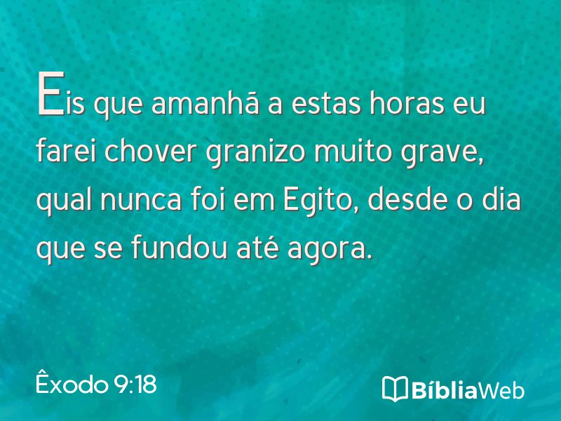Êxodo 9:18 em imagem para compartilhar