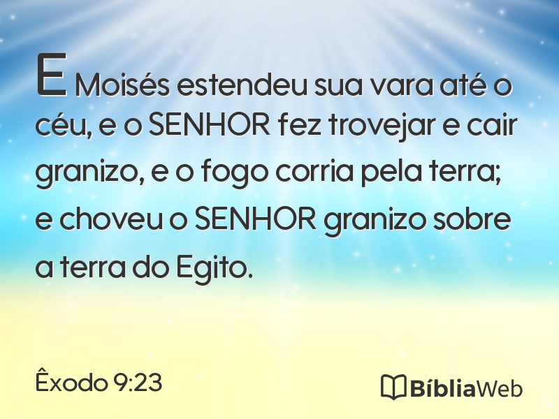 Êxodo 9:23 em imagem para compartilhar