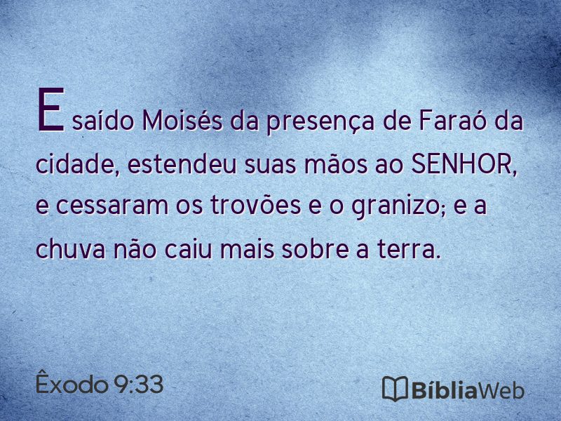 Êxodo 9:33 em imagem para compartilhar