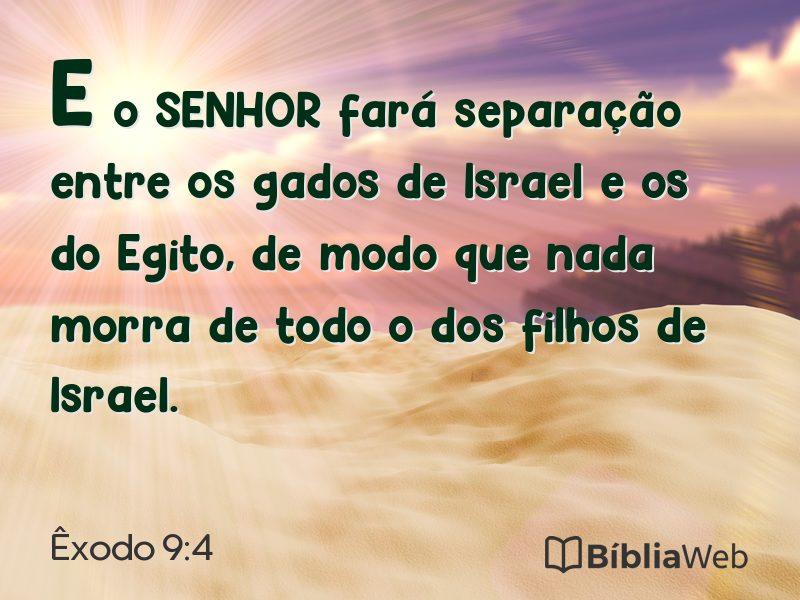 Êxodo 9:4 em imagem para compartilhar
